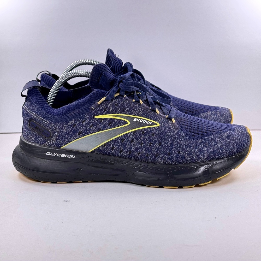 Brooks Glycerin StealthFit 20 Men's Running Shoes Blue Yellow 1103841D404 Size 9